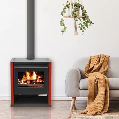 Kamna na dřevo BELLEZA RUBIN Lux 21 kW – červená
