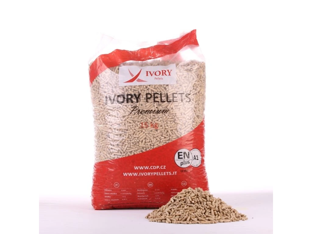 Dřevěné pelety IVORY PELLETS Premium ENplus A1 – paleta 1 050 kg