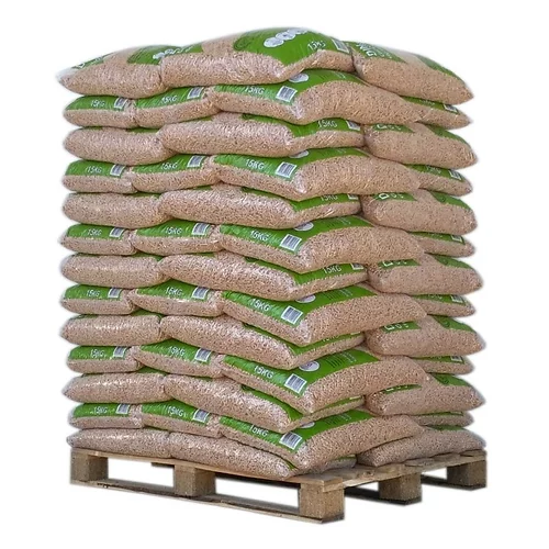 Dřevěné pelety DIN Pellets DIN Plus – paleta 975 kg