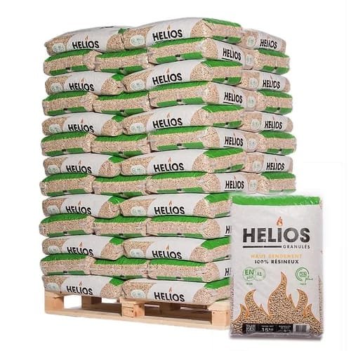 Dřevěné pelety HELIOS DIN Plus & ENplus A1 – paleta 975 kg